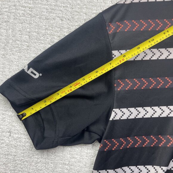 Head Golf Polo Shirt Men M Short Sleeve Black/Orange Striped Tennis Performance - Picture 9 of 10